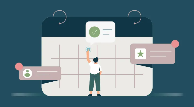 Illustration showing visits on a calendar