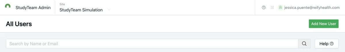 Add new user button in StudyTeam